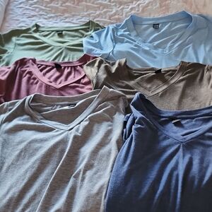 SHEIN Short Sleeve V-Neck Tops - Assorted Colors